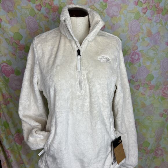 NWT! North Face Osito Half Zip-Womens MEDIUM Silken Fleece Jacket Gardenia White - Picture 1 of 15